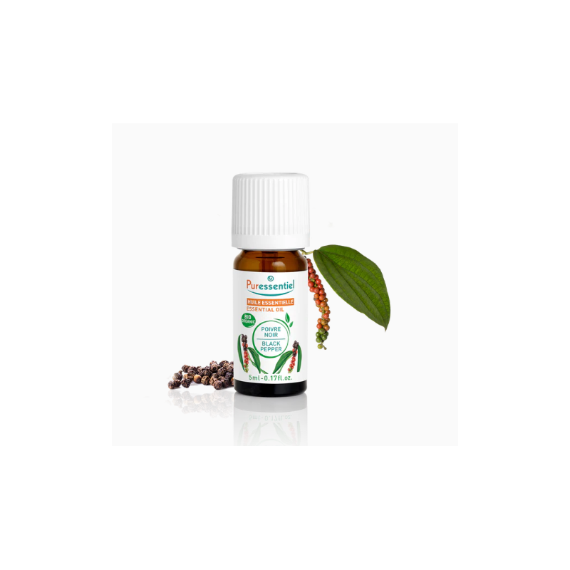 Organic Black Pepper Essential Oil, Puressentiel, 5 ml