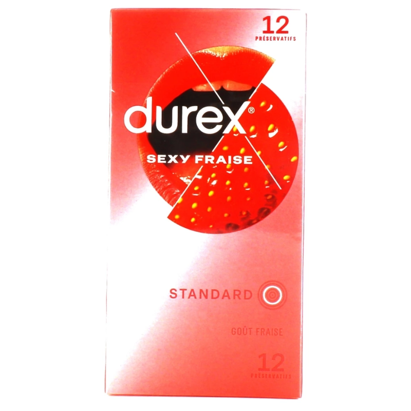 Préservatif Sexy Fraise - Standard - Durex - 12 Préservatifs