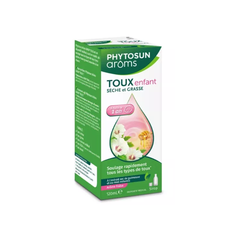 Cough & Oily Child Syrup - Phytosun Aroms - Strawberry Flavor - 120ml