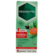 Spray Mal de gorge Intense - Douleur & Irritation - Hexaphyto - 30 ml