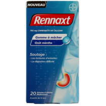Rennaxt - Heartburn & Difficult Digestion - Bayer - 20 Chewing Gums