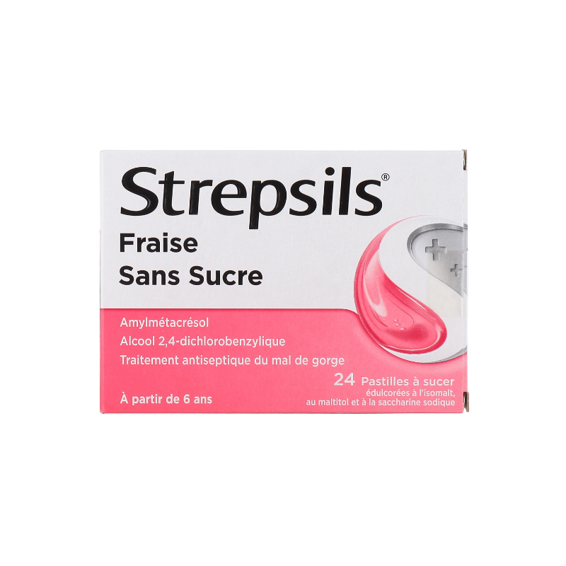 Strepsils Strawberry Sugar-Free Lozenges – sore throat relief – Pack of 24