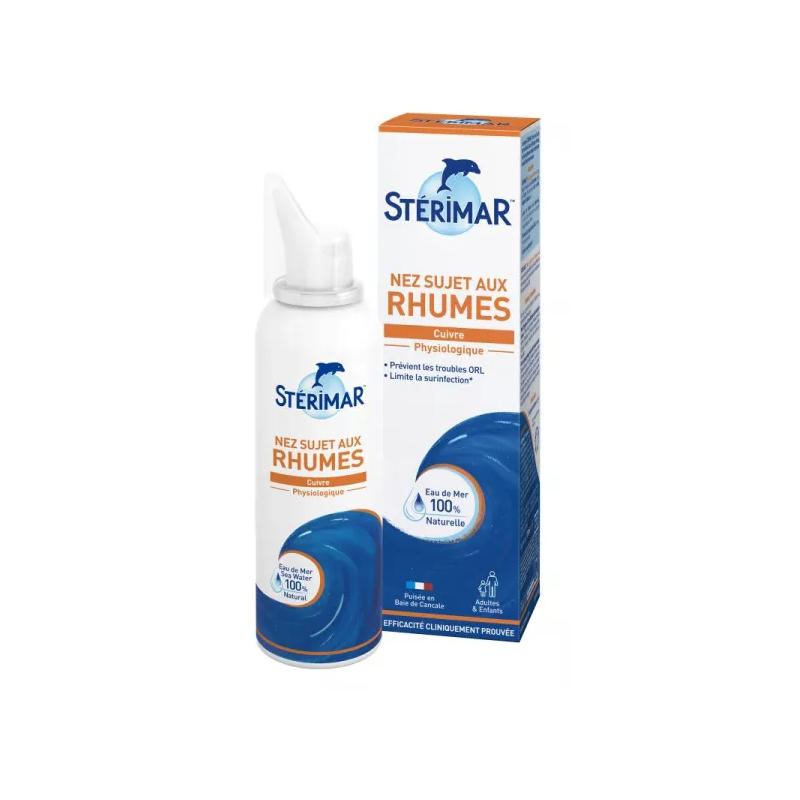 Spray Nasal - Nez Sujet aux Rhumes - Eau de Mer - Stérimar - 100 ml