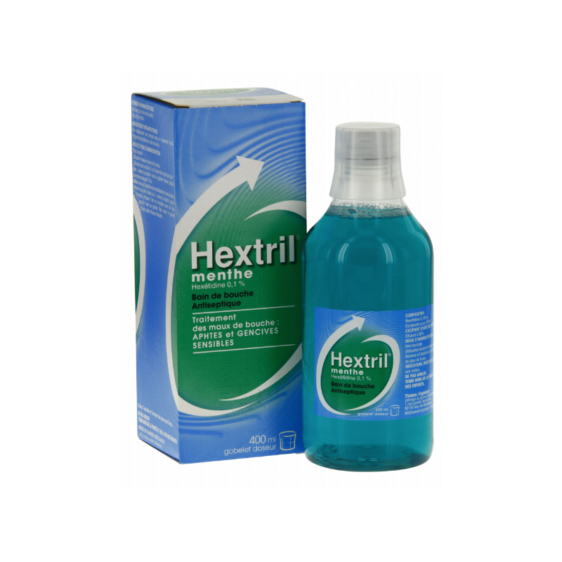 Mouthwash - Mouth ulcers & Gums - Hextril Mint 0.1% - 400 ml
