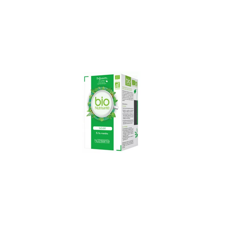 Organic Mint Green Tea Infusion - Nutrisanté - 20 Sachets
