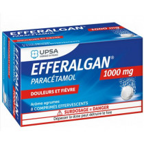 Efferalgan paracetamol 1g, citrus flavor, 8 UPSA effervescent tablets