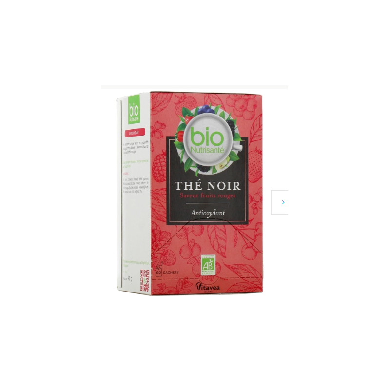 Thé Noir Bio Antioxydant Fruits Rouges - Nutrisanté - 20 Sachets