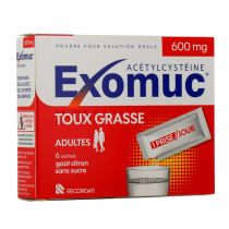 Exomuc - Toux Grasse - Acétylcystéine - 600mg - 6 sachets