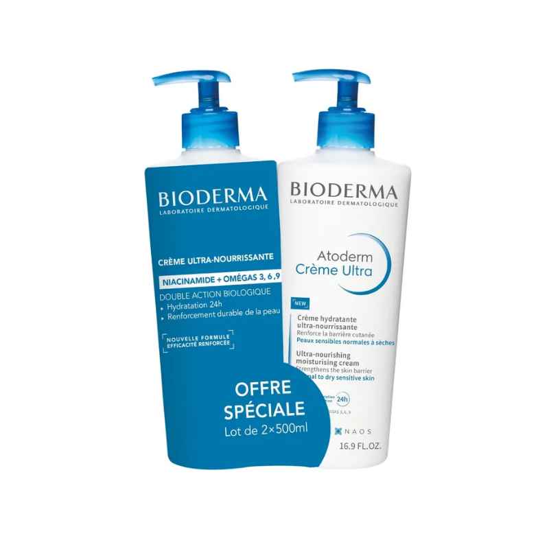 Atoderm Crème Ultra - Ultra-Hydratante - Bioderma - 2 X 500 ml