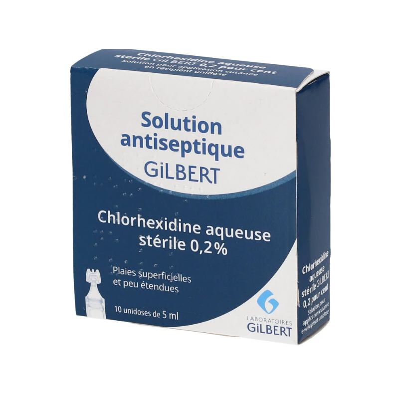 Antiseptic Solution - Aqueous Chlorhexidine - Gilbert - 10 unidoses 5 ml