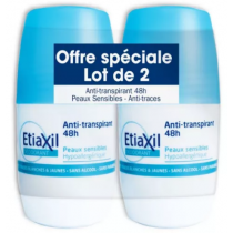 Déodorant Bille - Anti-Transpirant - Peaux Sensibles Anti-Traces - Etiaxil - 2 x 50 ml