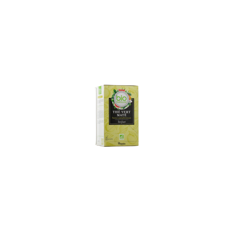 Organic Maté Green Tea Tonifying Grapefruit - Nutritious - 20 Sachets