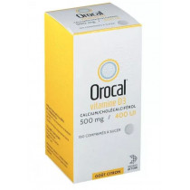 Orocal Vitamine D3, Calcium 500 mg/ Vitamine D3 400 UI, 180 Comprimés à Sucer