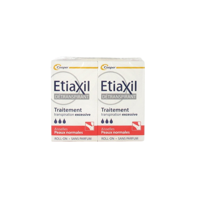 Détranspirant Extreme -Traitement Peaux Normales - Aisselles - Etiaxil - Lot 2 X 15 ml