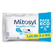 Lingettes à L'eau - Mitosyl -Pack Eco - 2x60 lingettes
