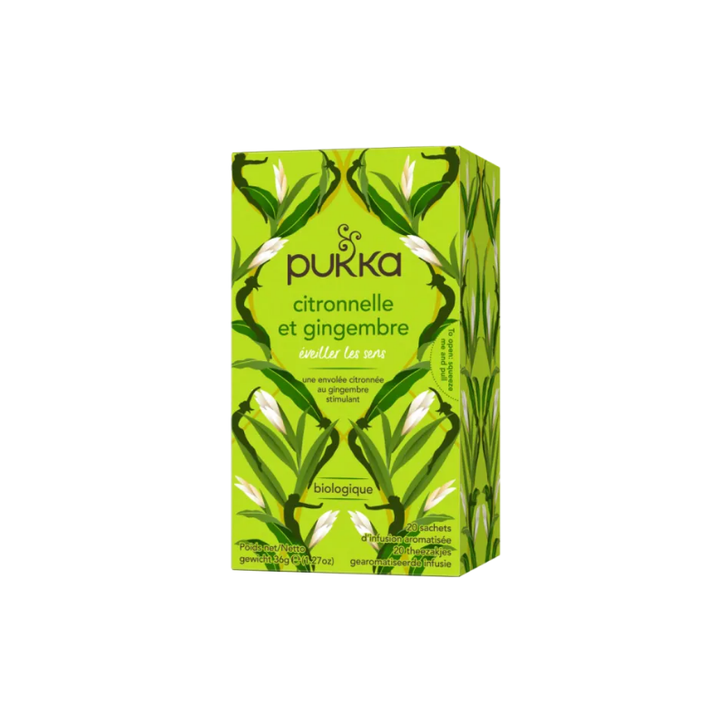 Lemongrass Ginger Herbal Tea - Organic - Pukka - 20 teabags