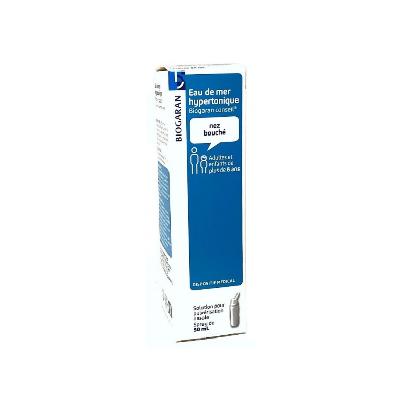 Blocked Nose Spray - Hypertonic Seawater - Biogaran - 50 ml