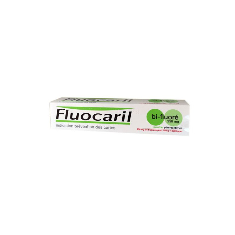 Fluocaril Bi-fluoride 250mg Mint flavour Toothpaste - Helps Prevent Tooth Cavities - 75ml