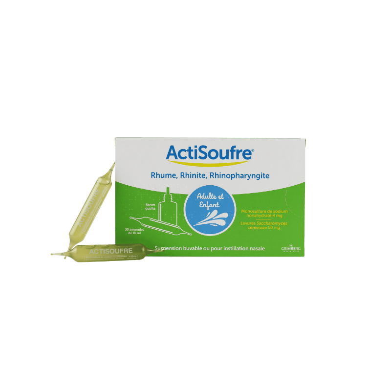 Actisoufre 4mg/50mg per 10ml of Drinkable or Nasal Solution, Box of 30 vials