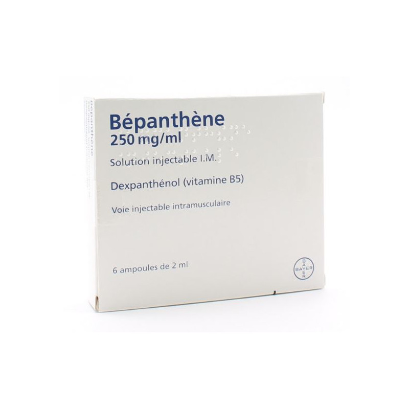 Bepanthen, 500mg, Dexpanthenol, 6 2ml vials, Injectable solution