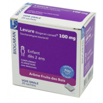 Yeast 100 mg - Saccharomyces Boulardii - Biogaran - 20 sachets