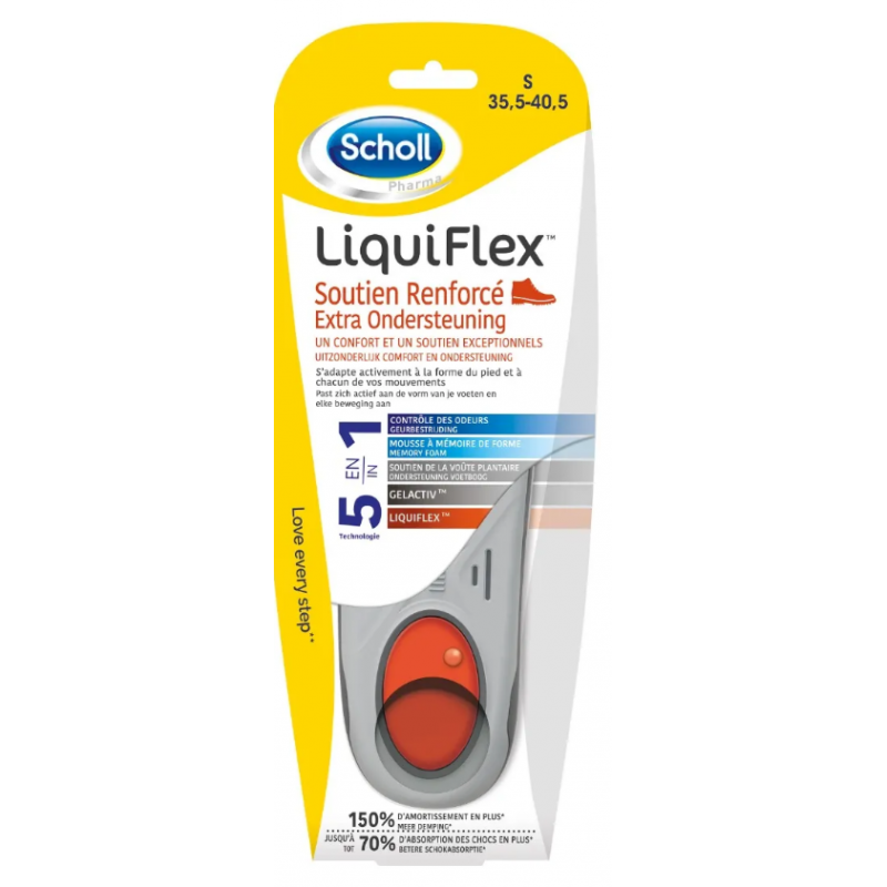 LiquiFlex Insole - Reinforced Support - Size 35.5,40.5 - Scholl - 1 Pair