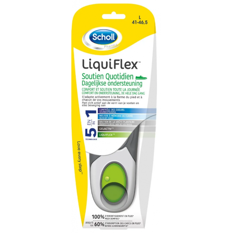 LiquiFlex Insole - Daily Support - Size 41,46.5 - Scholl - 1 Pair