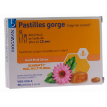 Pastille Gorge - Apaise les Gorges Irritées & Sensibles - Biogaran Conseils - 20 Pastilles