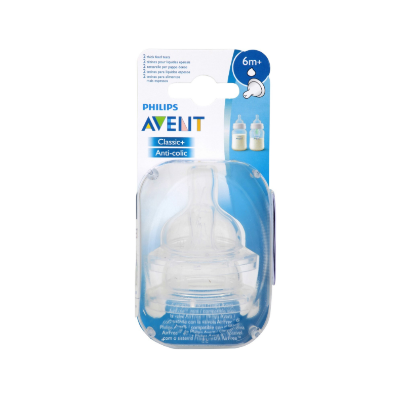 Teat for Thickened Formulas - Avent - +6M - 2 Teats