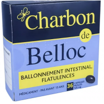 Charbon De Belloc - Activated Carbon 125 mg - 36 Capsules