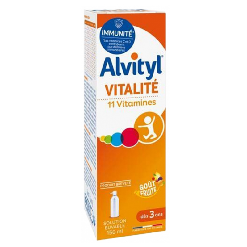 Sirop aux 11 Vitamines - Goût Fruité -  Alvityl Vitalité - 150 ml