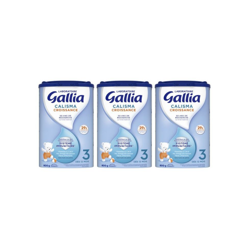 Lait Calisma Croissance Des 12 Mois - Gallia - 2+1 Offert (3X800g)
