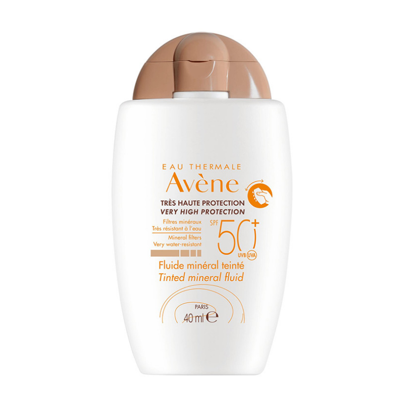 Crème Solaire - Fluide Minéral Teinté Très Haute protection SPF 50+ - Eau Thermale Avène - 40 ml