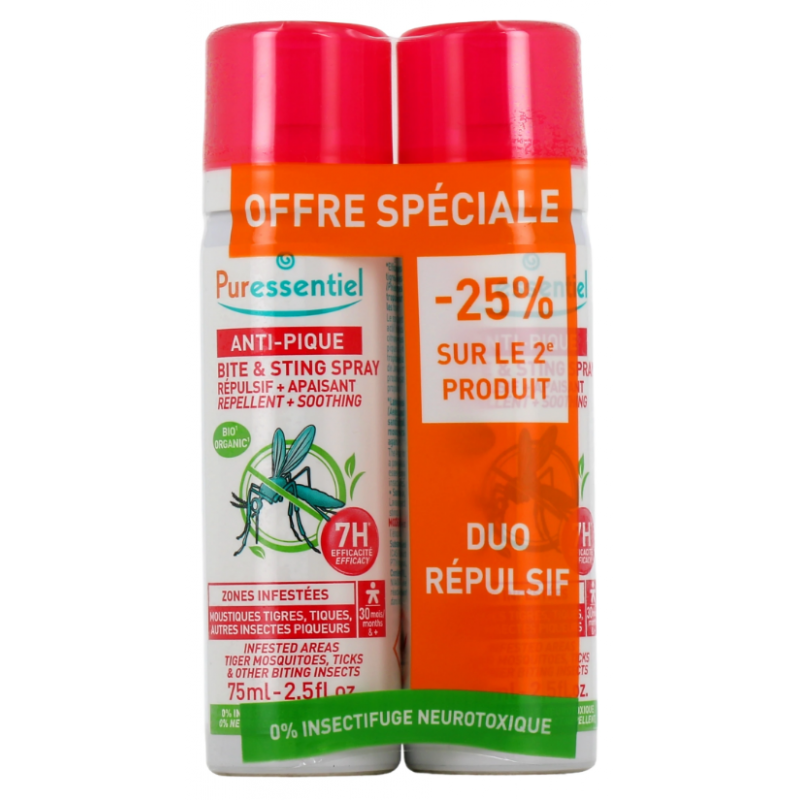 Repellent Spray - Anti-Bite - Puressentie - 2x75 ml