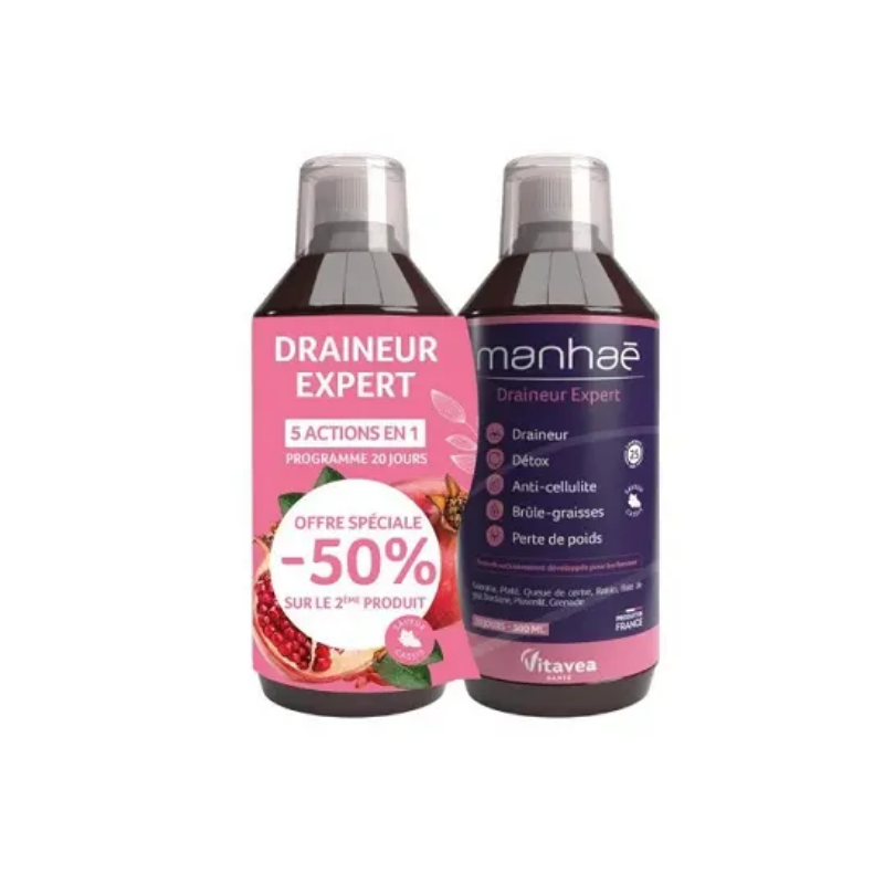 Draineur Expert - 5 Actions in 1 - Manhaé - 2x500 ml