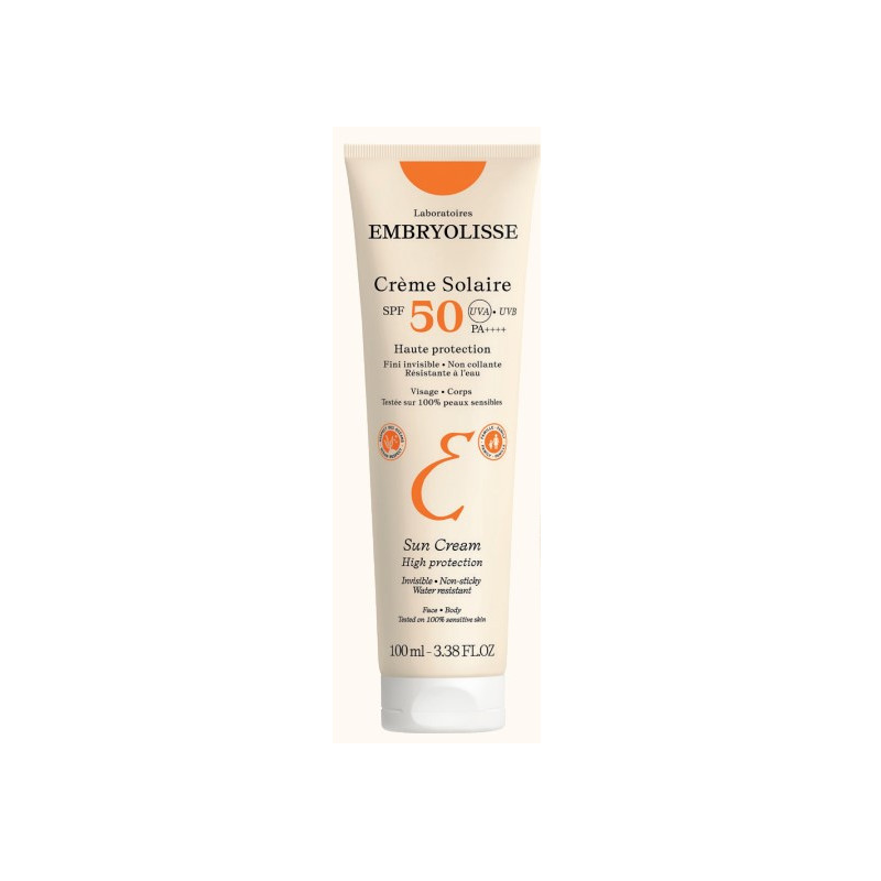 Crème Solaire - Haute Protection - SPF 50 - Embryolisse - 100 ml + Lait Crème Concentré offert