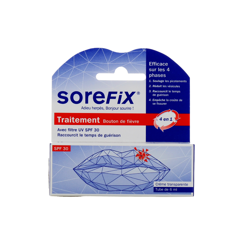 Transparent Cream - Fever Blister - SPF30 - Sorefix - 6 ml