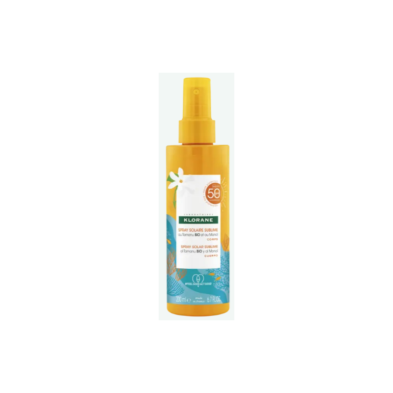 Sublime Sun Spray SPF 50 - Organic Monoi & Tamanu - Klorane - 200 ml