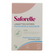 Intimate Wipes - Freshness & Softness - Saforelle - 10 Individual Sachets