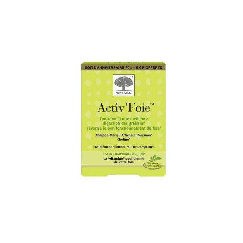 Activ’Foie Digestion of Fats and Liver Support, Box of 90 + 15 tablets