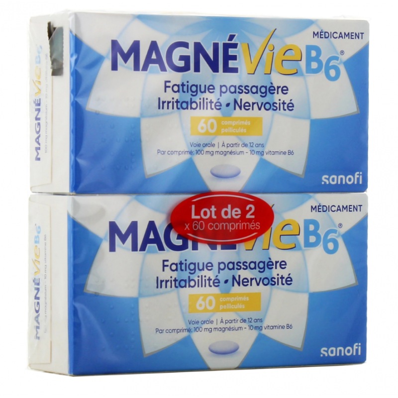 Magnévie B6 Fatigue Passagère, Irritabilité, Nervosité - Lot 2 X 60 Cps