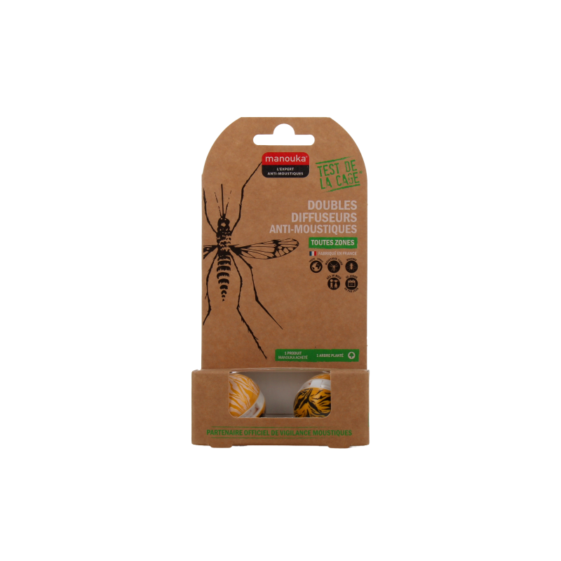 Doubles Diffuseurs Anti-moustiques - Toutes Zones - Manouka - 2 Diffuseurs