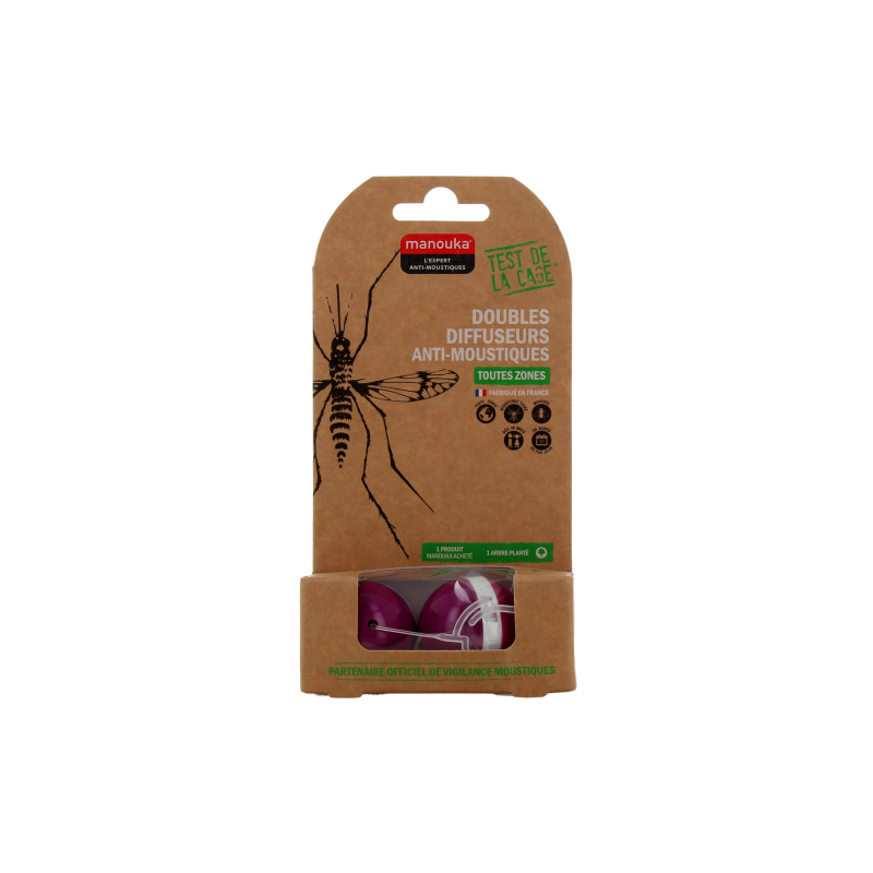 Doubles Diffuseurs Anti-moustiques - Toutes Zones - Manouka - 2 Diffuseurs