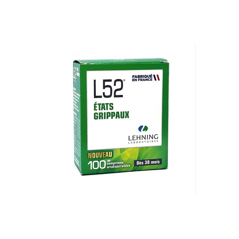 L52 - Flu symptoms - From 30 months - Lehning - 100 Orodispersible tablets