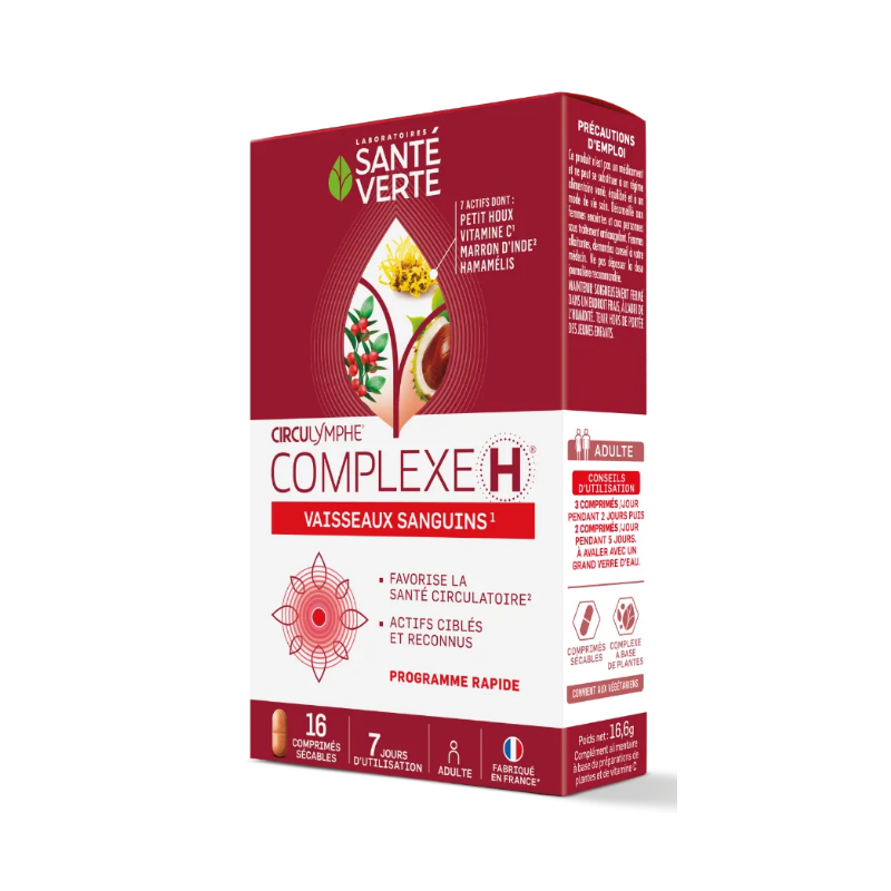 Circulymphe Complexe H - Crise Hémorroïdaire - 16 comprimés - Santé Verte