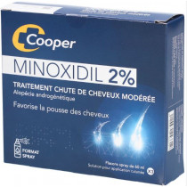 Minoxidil 2% - Moderate Hair Loss Treatment - Cooper - 3 Bottles 60 ml