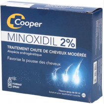 Minoxidil 2% - Traitement Chute De Cheveux Modérée - Cooper - 3 Flacons 60 ml