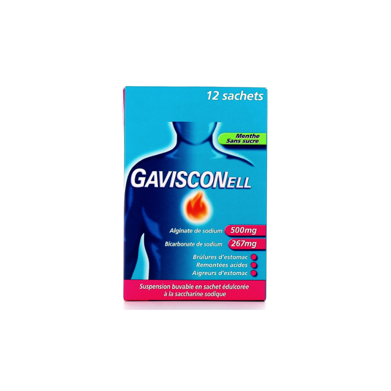 Gavisconell - Heartburn, Acid Reflux - Mint Sugar Free - 12 Sachets