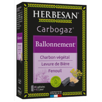 Carbogaz - Charcoal + Brewer's Yeast + Propolis - Herbesan - 45 Capsules