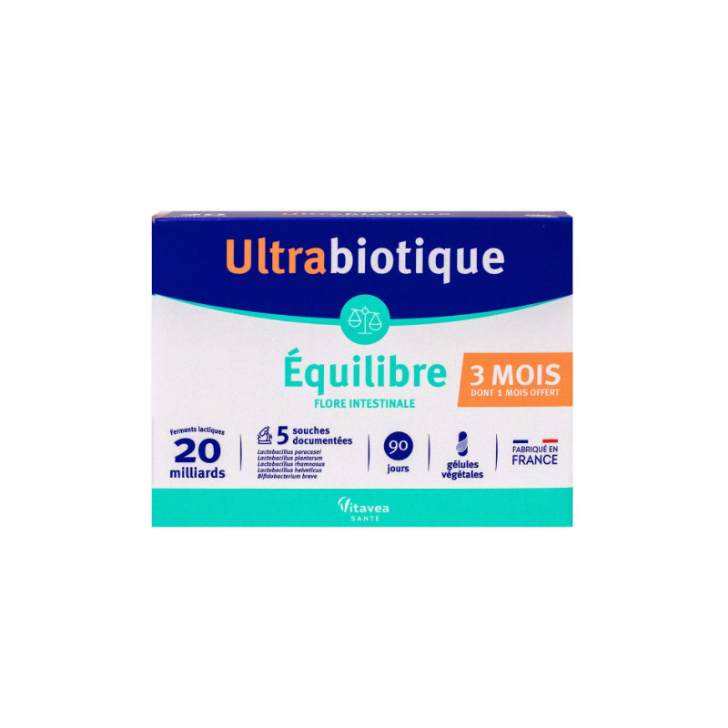 Ultrabiotique Equilibre 3 Mois Dont 1 Mois Offert - 90 Gélules